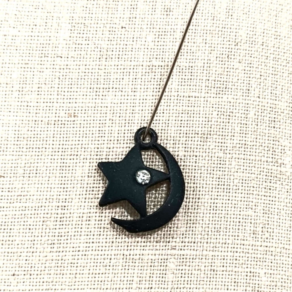 Tiny Moon and Star Charm